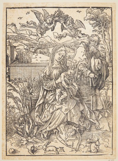 Den heliga familjen med tre harar av Albrecht Dürer