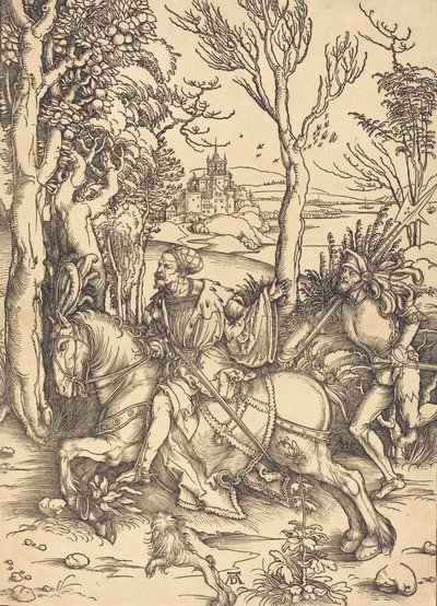 Riddaren till häst och Lansquenet, ca. 14961497. av Albrecht Dürer