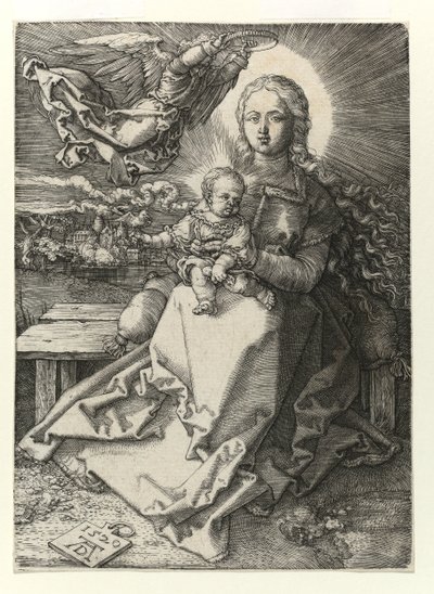 Madonnan krönt av en ängel, 1520 av Albrecht Dürer