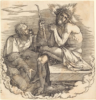 Sorgernas man hånad av en soldat av Albrecht Dürer