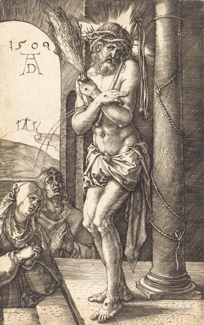 Sorgernas man som står vid kolonnen, 1509. av Albrecht Dürer