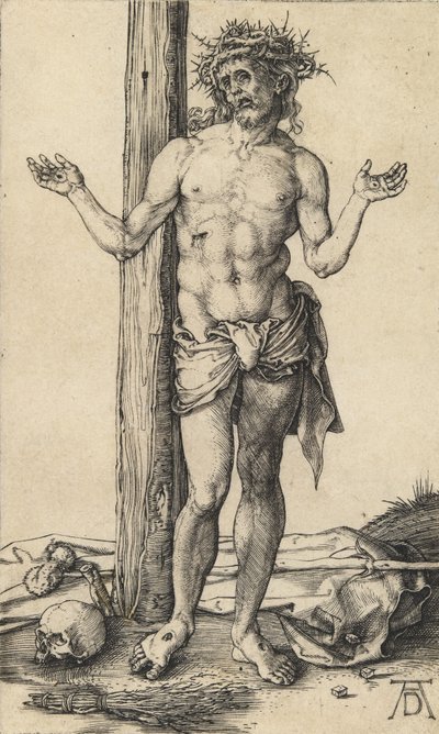 Sorgernas man med utsträckta armar, ca. 1500. av Albrecht Dürer