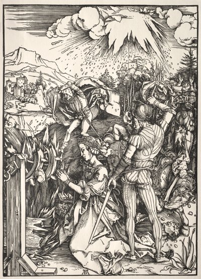 Den heliga Katarinas martyrskap. av Albrecht Dürer