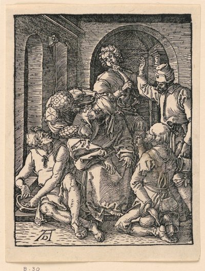 The Mocking of Christ, från The Little Passion-serien av Albrecht Dürer