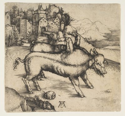 Den monstruösa grisen från Landser, ca. 1496. av Albrecht Dürer