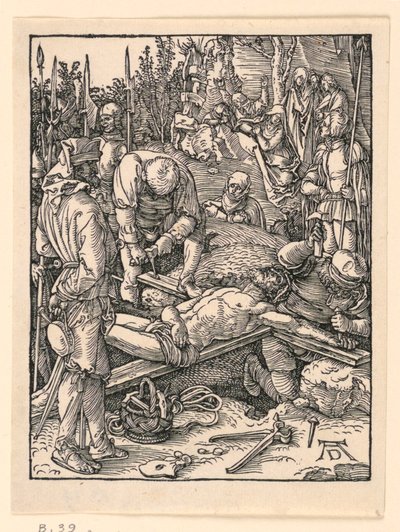 Spikningen till korset, från The Little Passion-serien av Albrecht Dürer