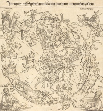 Det norra himmelska halvklotet, 1515. av Albrecht Dürer