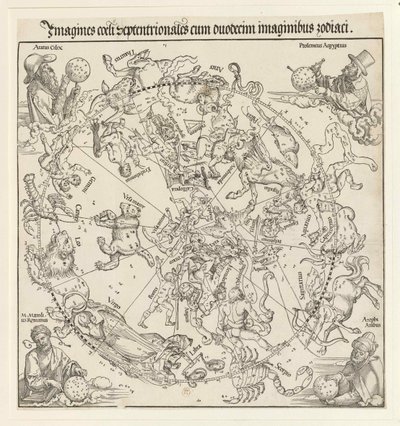 Det norra himmelska halvklotet, 1515. av Albrecht Dürer