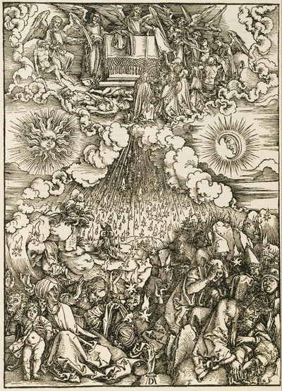 Öppnandet av det femte och sjätte sigillet av Albrecht Dürer