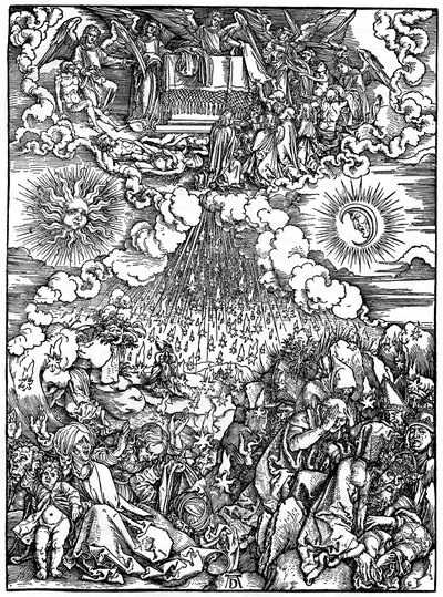 Öppnandet av det femte och sjätte inseglet, 1498, 1936 av Albrecht Dürer