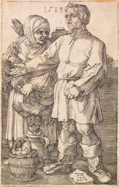 Bonden och hans fru på marknaden, 1519. av Albrecht Dürer