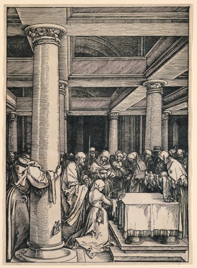 Presentationen i templet. från serien Life of the Virgin av Albrecht Dürer