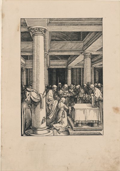 Presentationen av Kristus i templet, från Jungfruns liv av Albrecht Dürer