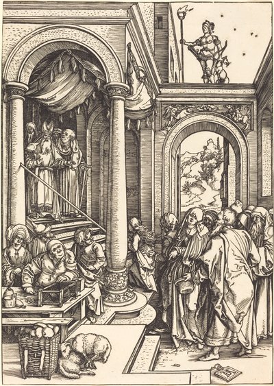 Presentationen av jungfrun i templet av Albrecht Dürer