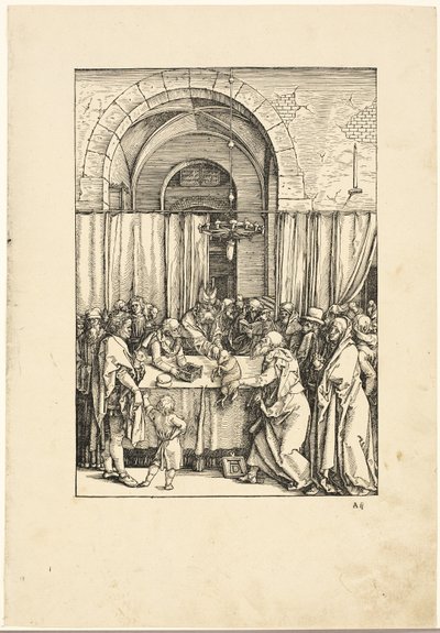 Förkastandet av Joachims erbjudande, från Jungfru Marie bebådelse av Albrecht Dürer