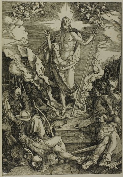 Uppståndelsen, från The Large Passion av Albrecht Dürer