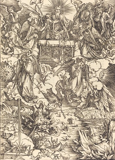 De sju änglarna med trumpeterna, 1498. av Albrecht Dürer