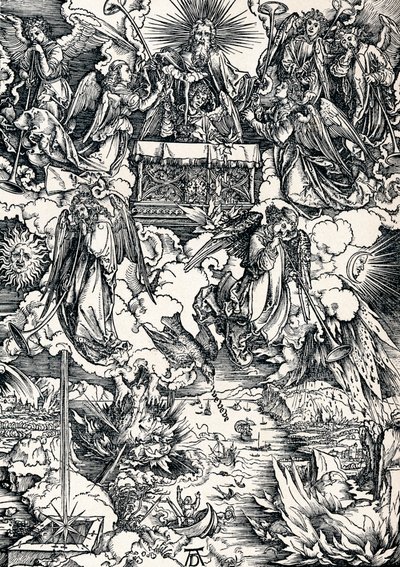 De sju trumpeterna ges till änglarna, 1498 1906. av Albrecht Dürer