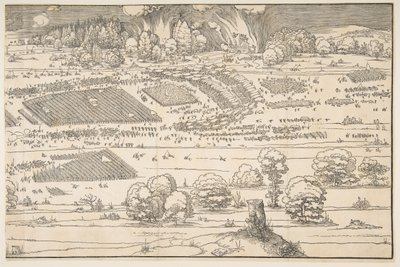 Belägringen av en fästning.n.d. av Albrecht Dürer