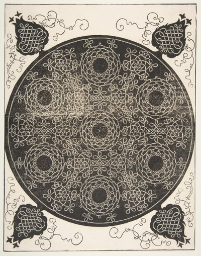 Den sjätte knuten. Interlaced Roundel med sju kransar, 1521 före. av Albrecht Dürer