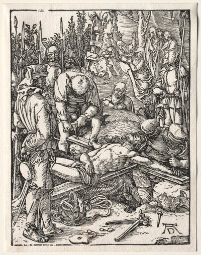 Den lilla passionen: Kristus som spikas på korset, 1509-1511. av Albrecht Dürer
