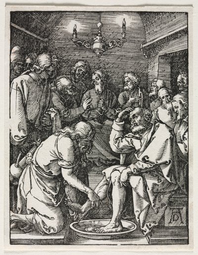 Den lilla passionen: Kristus tvättar Peters fötter av Albrecht Dürer