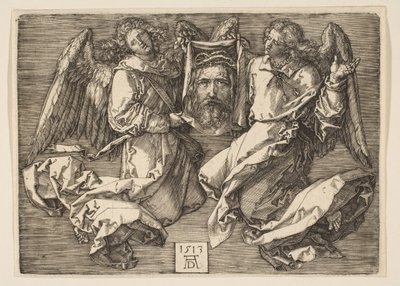 Sudarium som visas av två änglar, 1513. av Albrecht Dürer