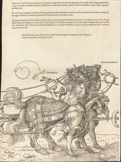 Maximilian I:s triumfvagn (Den stora triumfvagnen) [skylt 7 av 8] av Albrecht Dürer