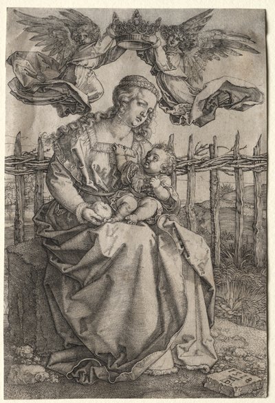 Jungfrun krönt av två änglar av Albrecht Dürer