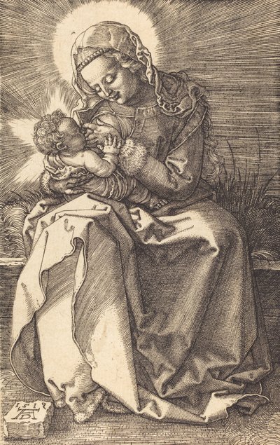 Jungfrun vårdar barnet, 1519. av Albrecht Dürer