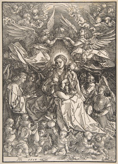 Jungfru Maria omgiven av många änglar av Albrecht Dürer