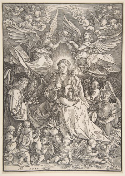 Jungfru Maria omgiven av många änglar av Albrecht Dürer