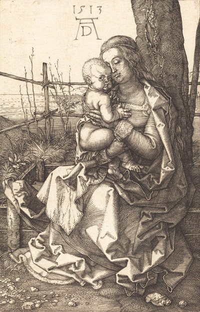 Jungfrun och barnet sitter vid ett träd, 1513. av Albrecht Dürer