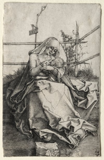 Jungfrun och barnet på en gräsbänk, 1503. av Albrecht Dürer