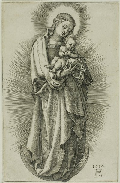 Jungfrun på halvmånen med ett diadem av Albrecht Dürer