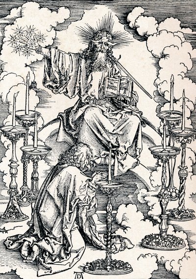 Visionen om de sju ljusstakarna, 1498 1906. av Albrecht Dürer