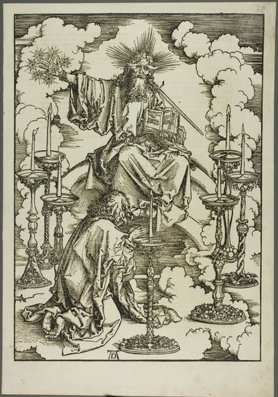 Visionen om de sju ljusstakarna, från Apokalypsen av Albrecht Dürer