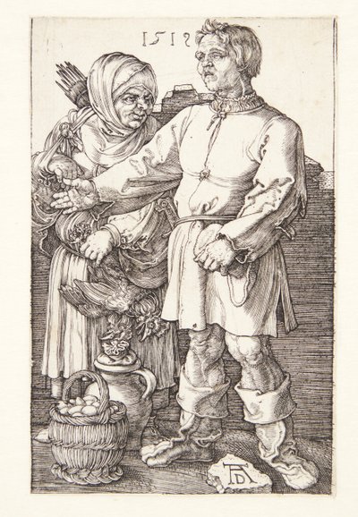 Bonden och hans fru på marknaden av Albrecht Dürer