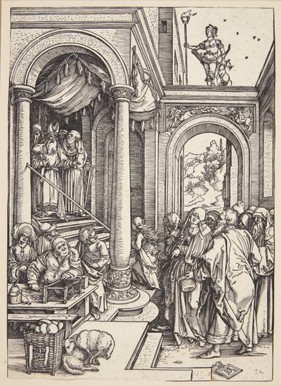 寺院での聖母のプレゼンテーションスウェーデン語 av Albrecht Dürer