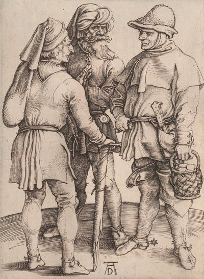 Tre bönder i samtal, 1497-1498. av Albrecht Dürer