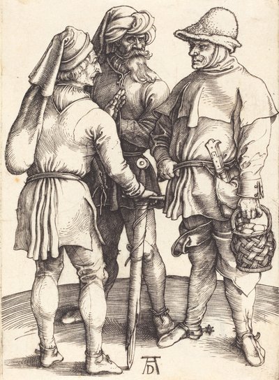 Tre bönder i samtal, ca. 1497. av Albrecht Dürer