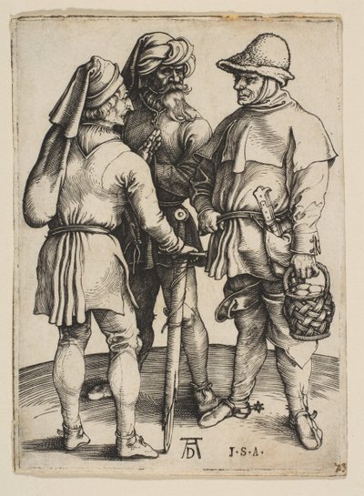 Tre bönder i samtal, ca. 1497. av Albrecht Dürer