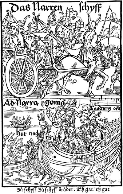 Titelsidan för en upplaga av Ship of Fools, av Sebastian Brant, 1494. av Albrecht Dürer