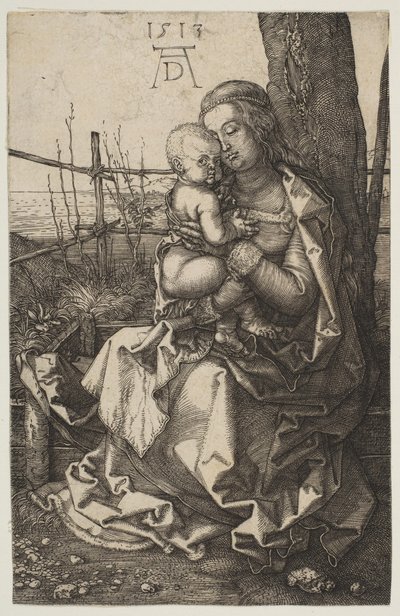 Jungfru och barn sitter vid ett träd, 1513. av Albrecht Dürer