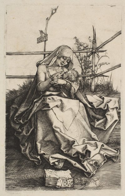 Jungfru och barn på en gräsbänk, 1503. av Albrecht Dürer