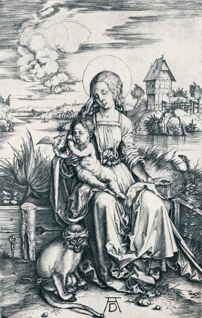 Jungfru och barn med en apa, 1506 1906 av Albrecht Dürer