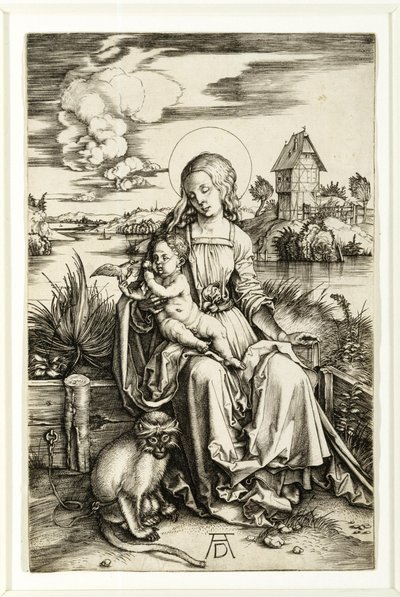 Jungfru Maria och barnet med apan av Albrecht Dürer