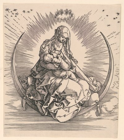 Virgin on the Crescent (Titelsida för Jungfruns liv) av Albrecht Dürer