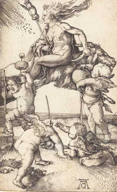 Häxa som rider på en get, ca. 15001501. av Albrecht Dürer
