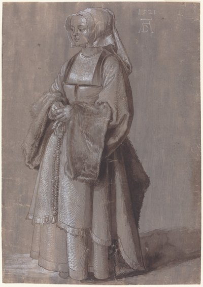 Ung kvinna i nederländsk klänning av Albrecht Dürer